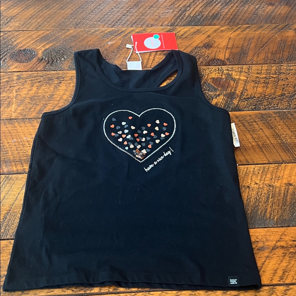 Charming Black Heart Tank Top for Kids